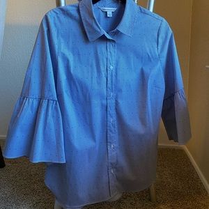 Counterparts Blue and White Blouse